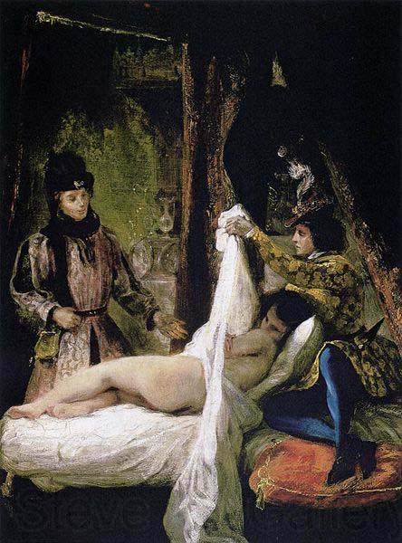 Eugene Delacroix Louis of Orleans Unveiling his Mistress, Spain oil painting art